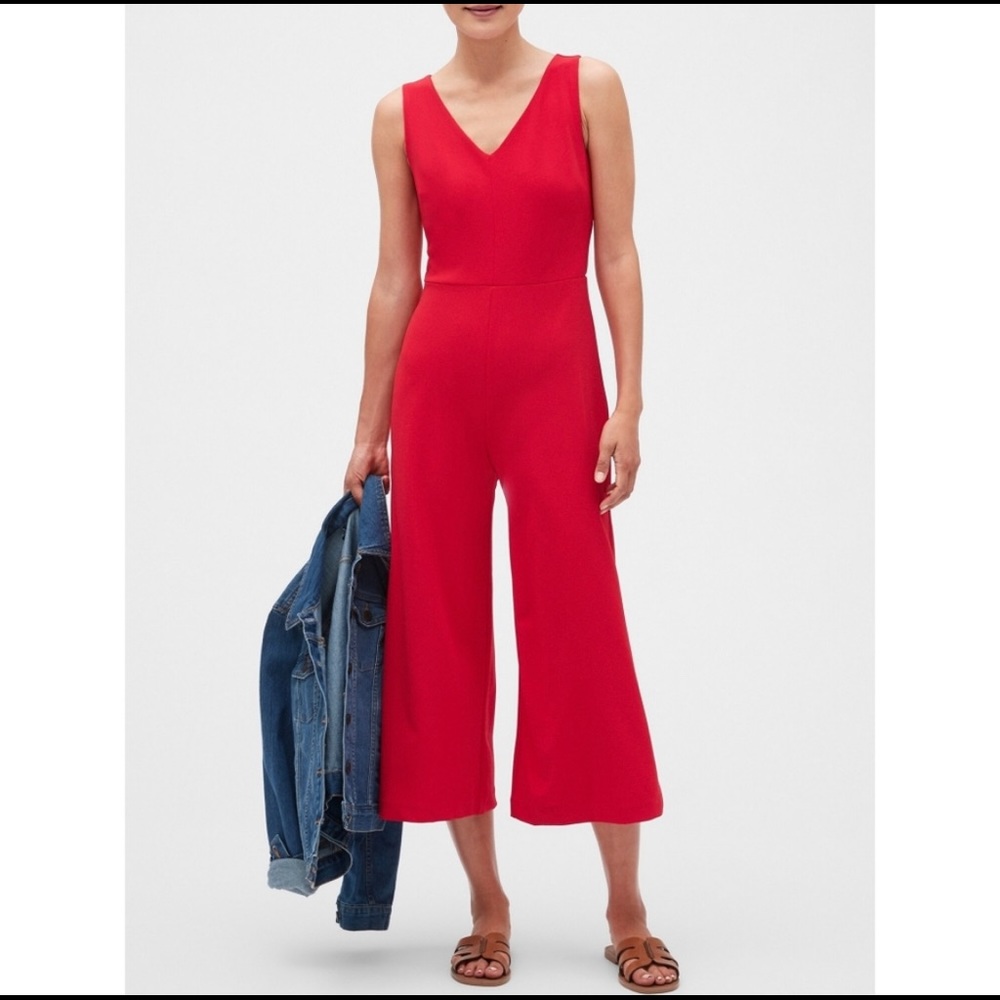 Banana Republic Red Wide Leg Jumpsuit